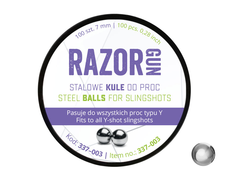 Kulki do procy RazorGun 7 mm 100 szt. Kulki do procy RazorGun 7 mm 100 szt.