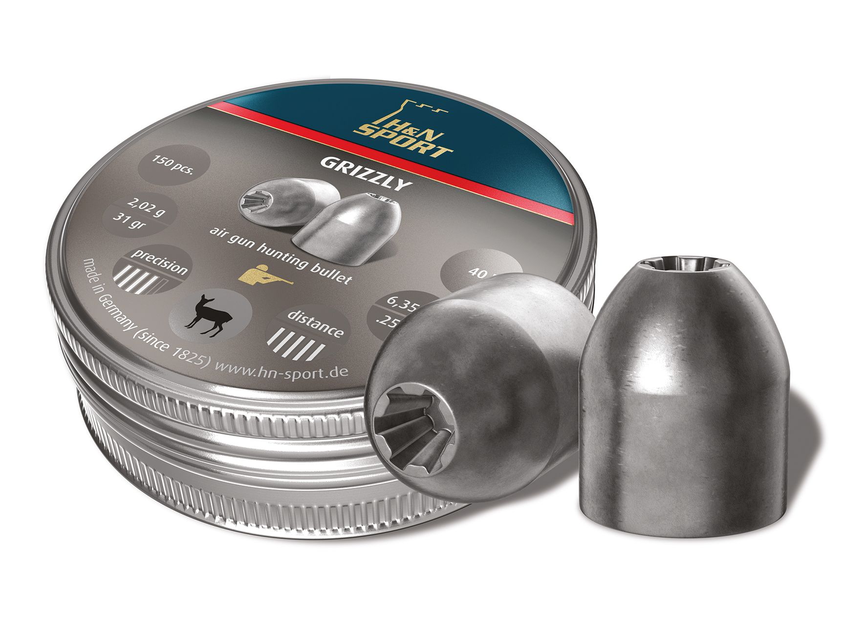 Śrut diabolo H&N Grizzly 6,35 mm 150 szt. Śrut diabolo H&N Grizzly 6,35 mm 150 szt.