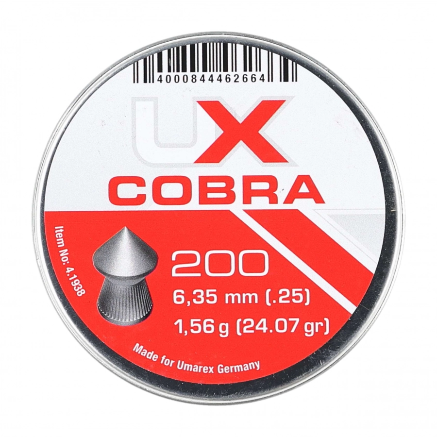 Śrut diabolo Umarex Cobra Pointed Ribbed 6,35/200 Śrut diabolo Umarex Cobra Pointed Ribbed 6,35/200