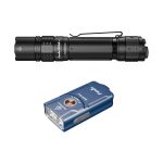 Zestaw latarka diodowa Fenix PD36R Pro plus E03R niebieska