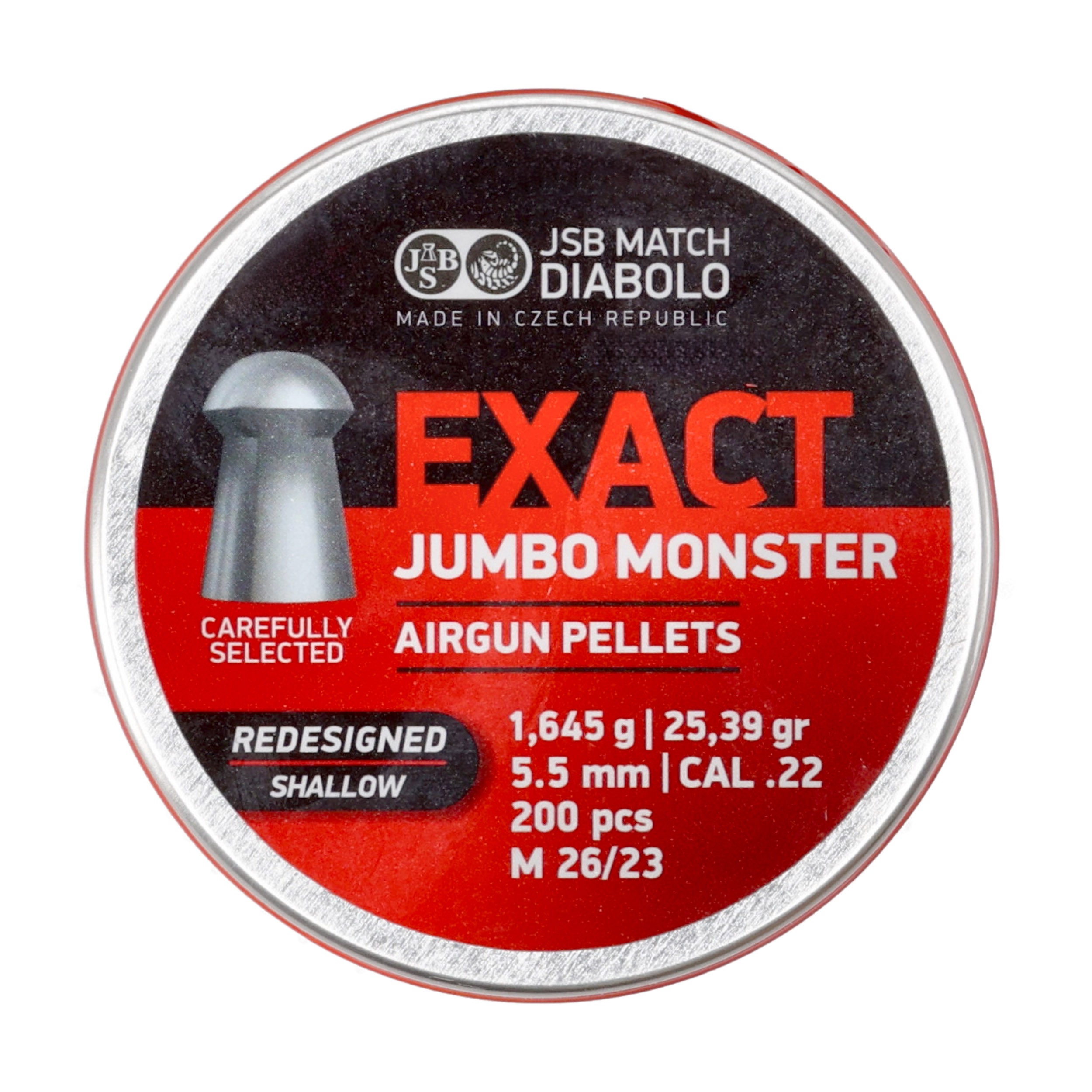 Śrut diabolo JSB Exact Jumbo Monster Redesigned Shallow 200 szt. Śrut diabolo JSB Exact Jumbo Monster Redesigned Shallow 200 szt.