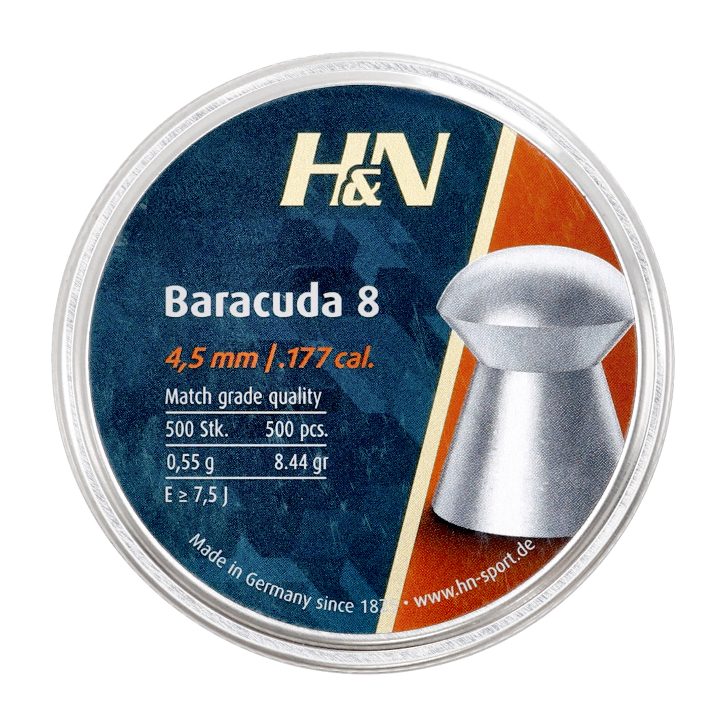 Śrut diabolo H&N Baracuda 8 4,51 mm 500 szt. Śrut diabolo H&N Baracuda 8 4,51 mm 500 szt.