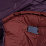 Śpiwór Alpinus Fiber Pro WS 1100 dla leworęcznych, burgundowy