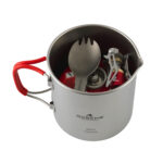 Zestaw do gotowania tytanowy Robens Fire Wisp Solo Cook Set Ultralight 650 ml - silver