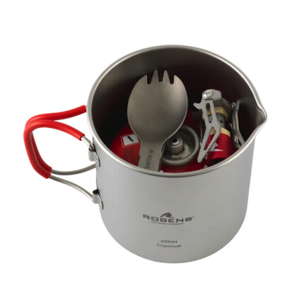Zestaw do gotowania tytanowy Robens Fire Wisp Solo Cook Set Ultralight 650 ml - silver