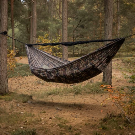 Hamak TigerWood Ważka V2 long z moskitierą Double Zip, kamuflaż